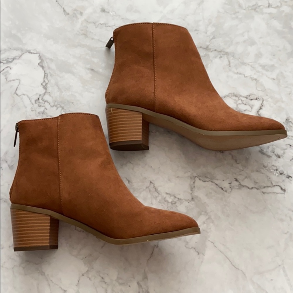 Cognac Heel Ankle Boots